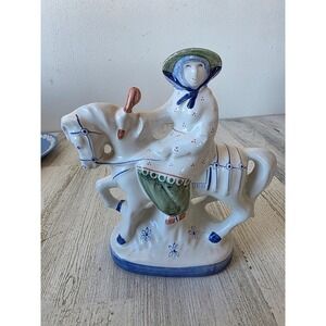 Vintage rye pottery England horse canterbury wife bath statue figurine